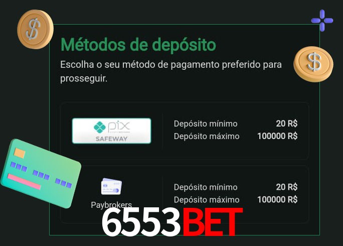 O cassino 6553Bet oferece uma grande variedade de métodos de pagamento